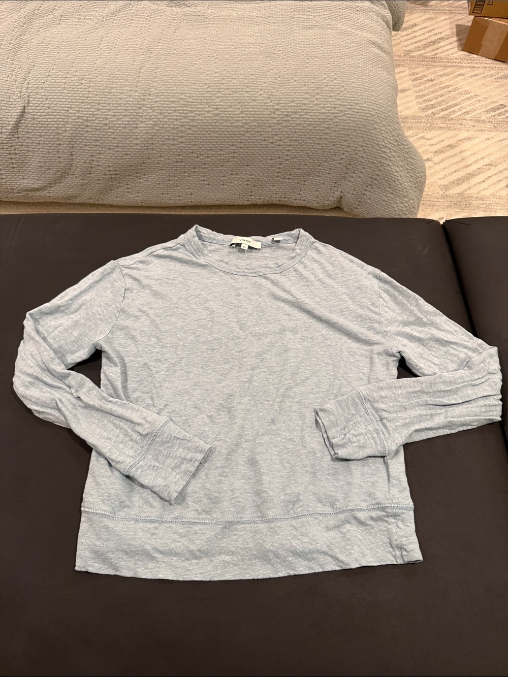 Vince Light Blue Crewneck Long-Sleeve Sweater